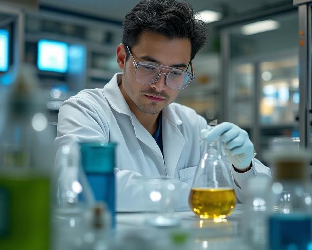 Modern botanical research laboratory for herbal product innovation